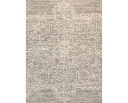 Pasargad Modern Collection Hand-Tufted Bamboo Silk/Wool Area Rug - Silver/Ivory, 117" x 165" (plt-5116 10x14)