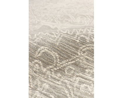 Pasargad Modern Collection Hand-Tufted Bamboo Silk/Wool Area Rug - Silver/Ivory, 117" x 165" (plt-5116 10x14)