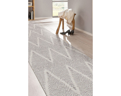 Pasargad Simplicity Collection Flat Weave Gray Cotton Area Rug (PLW-03 2.06X10) - 30'' x 120''