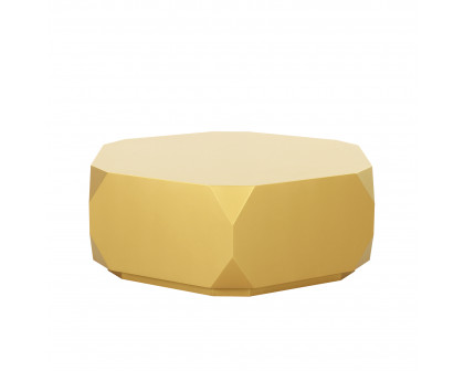 Pasargad Selva Round Coffee Table - Gold, Wood