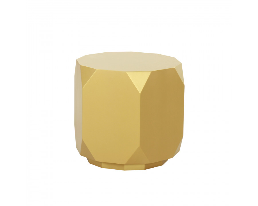 Pasargad - Selva Round Side Table in Gold, Wood