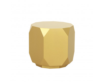 Pasargad - Selva Round Side Table in Gold, Wood