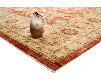 Pasargad Ferehan Collection Hand-Knotted Lamb's Wool Area Rug (PMG-301 RUST 9X12) - 109'' x 144''