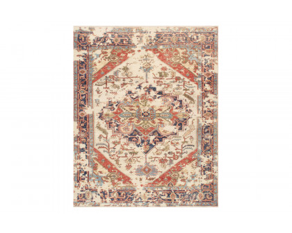 Pasargad - Serapi Collection Hand-Knotted Ivory/Navy Wool Area Rug PMH-1