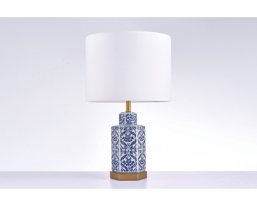 Pasargad - Destro Collection Metal and Ceramic Table Lamp Lights