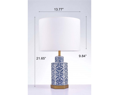 Pasargad - Destro Collection Metal and Ceramic Table Lamp Lights