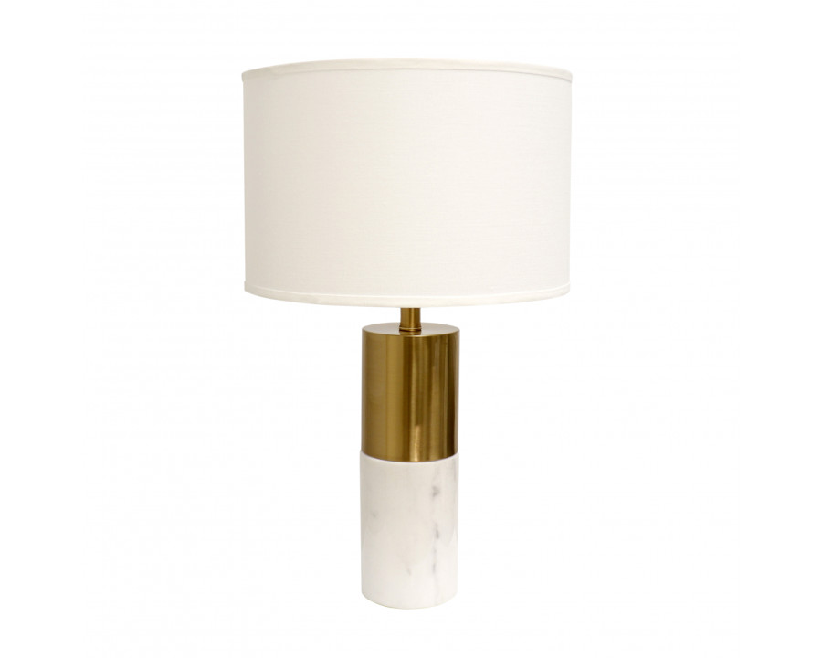 Pasargad - Rhoda Table Lamp in White/Gold, Marble