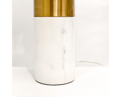 Pasargad - Rhoda Table Lamp in White/Gold, Marble