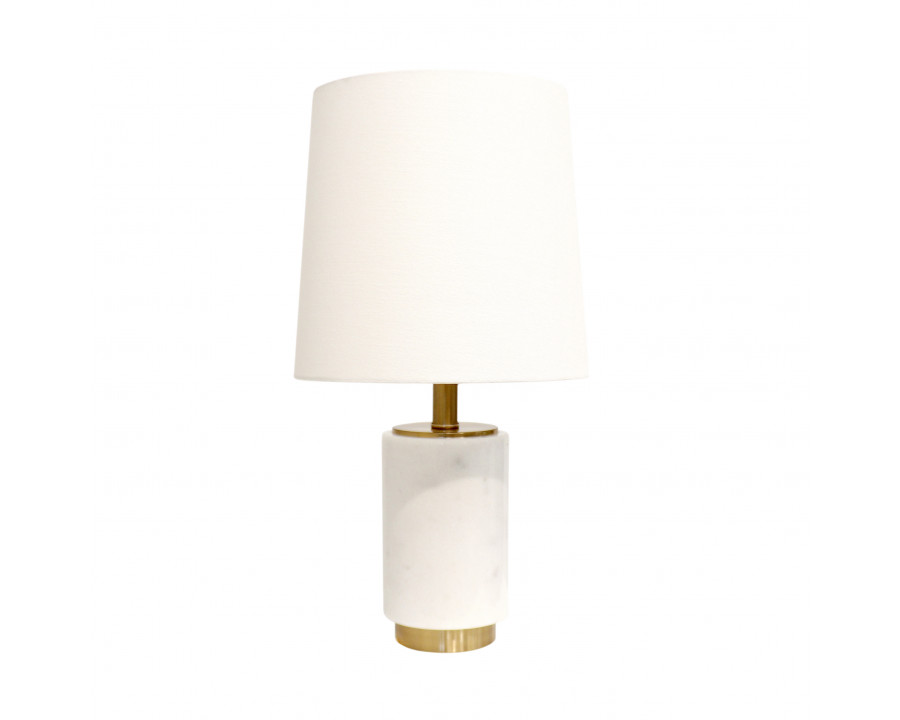 Pasargad - Leon Table Lamp in White/Gold, Marble