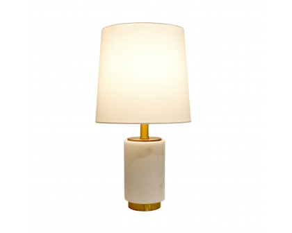 Pasargad - Leon Table Lamp in White/Gold, Marble