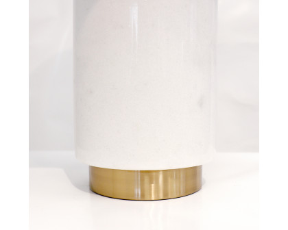 Pasargad - Leon Table Lamp in White/Gold, Marble