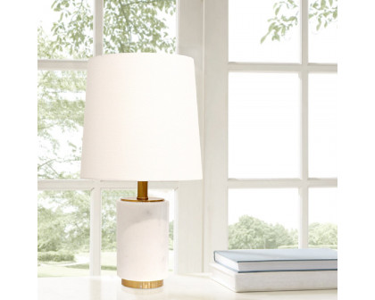 Pasargad - Leon Table Lamp in White/Gold, Marble