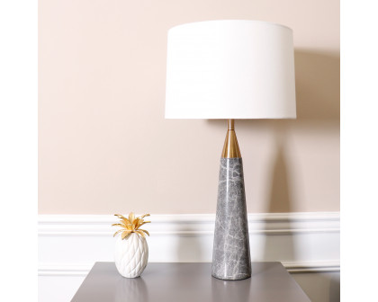 Pasargad - Radiance Table Lamp in White/Gold, Marble