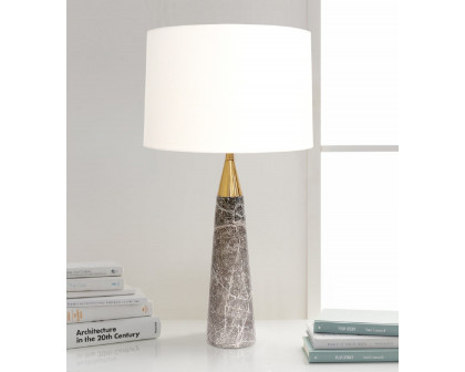 Pasargad - Radiance Table Lamp in White/Gold, Marble