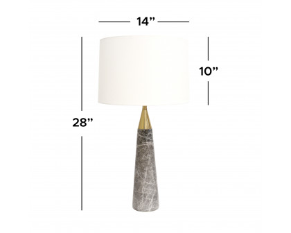 Pasargad - Radiance Table Lamp in White/Gold, Marble