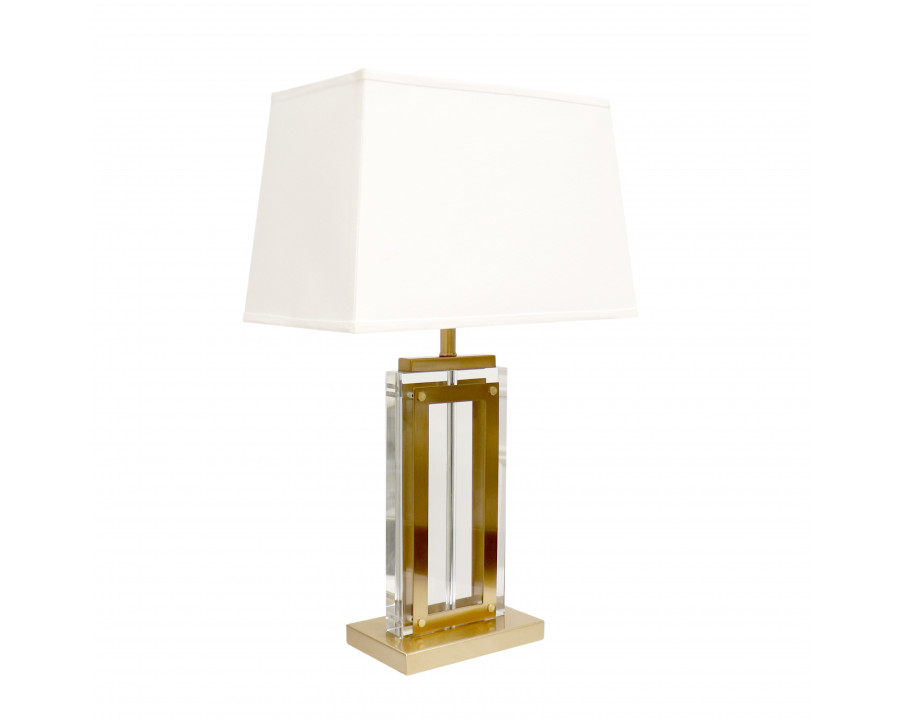 Pasargad - Astoria Table Lamp in Clear/Gold, Glass/Steel