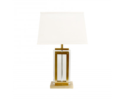 Pasargad - Astoria Table Lamp in Clear/Gold, Glass/Steel