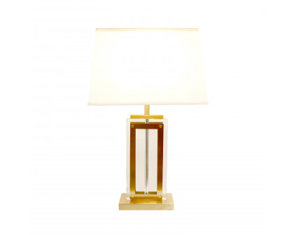 Pasargad - Astoria Table Lamp in Clear/Gold, Glass/Steel