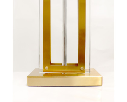 Pasargad - Astoria Table Lamp in Clear/Gold, Glass/Steel