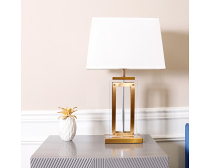 Pasargad - Astoria Table Lamp in Clear/Gold, Glass/Steel