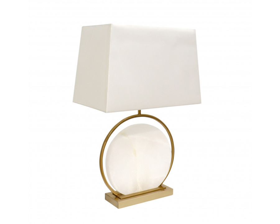 Pasargad - Orb Table Lamp in White/Gold, Metal/Marble