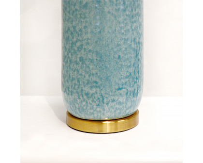 Pasargad - Tucson Table Lamp in Blue/Gold, Ceramic