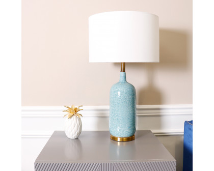 Pasargad - Tucson Table Lamp in Blue/Gold, Ceramic