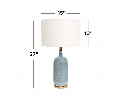 Pasargad - Tucson Table Lamp in Blue/Gold, Ceramic