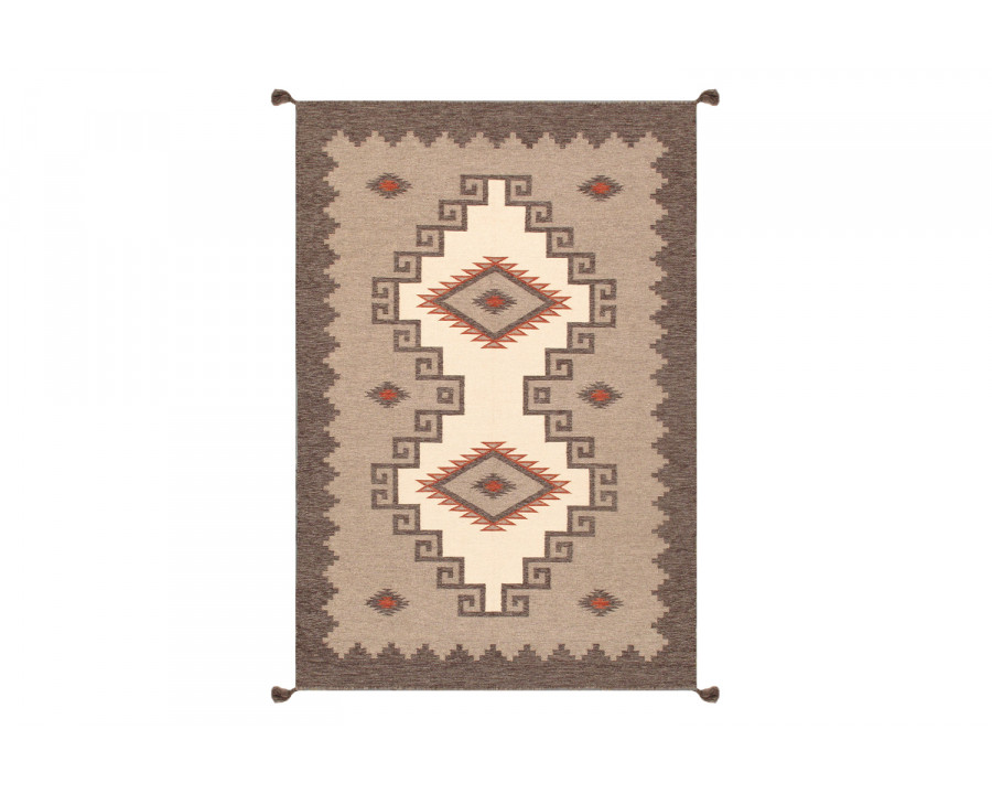 Pasargad - Navajo Style Hand-Woven Wool Light Brown Area Rug 104'' x 144'' (PNT-137 9X12)