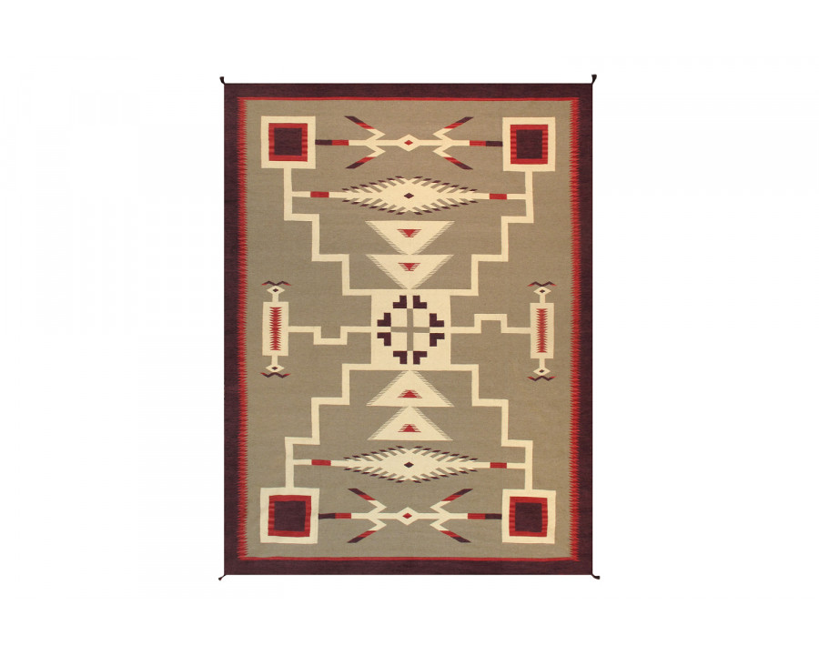 Pasargad - Navajo Style Hand-Woven Wool Light Brown Area Rug 107'' x 144'' (PNT-222 9X12)