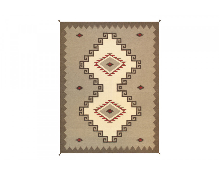 Pasargad - Navajo Style Hand-Woven Wool Light Brown Area Rug 107'' x 144'' (PNT-229 9X12)