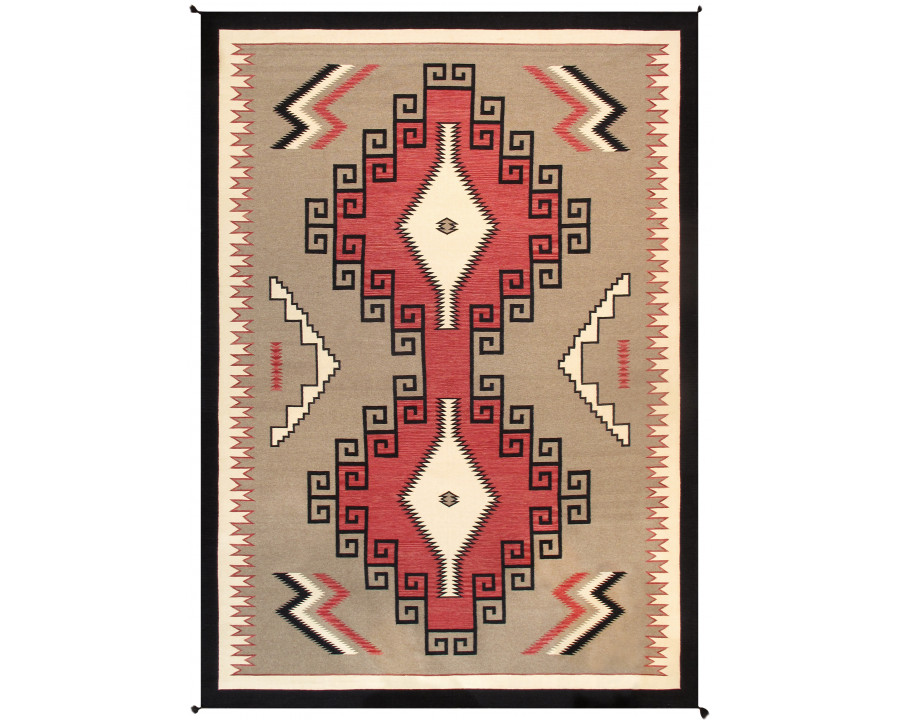 Pasargad Tuscany Collection Flatweave Wool Area Rug - Mocha/Black, 110" x 141" (PNT-237 9x12)