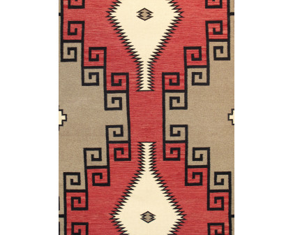 Pasargad Tuscany Collection Flatweave Wool Area Rug - Mocha/Black, 110" x 141" (PNT-237 9x12)