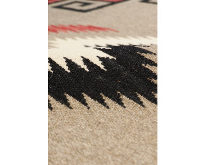 Pasargad Tuscany Collection Flatweave Wool Area Rug - Mocha/Black, 110" x 141" (PNT-237 9x12)