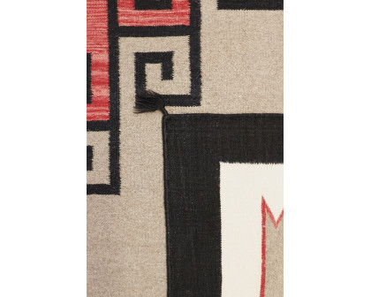 Pasargad Tuscany Collection Flatweave Wool Area Rug - Mocha/Black, 110" x 141" (PNT-237 9x12)