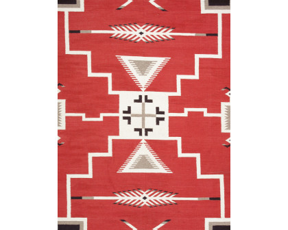 Pasargad - Tuscany Collection Flatweave Wool Area Rug in Red/Black, 108" x 142" (PNT-285 9x12)