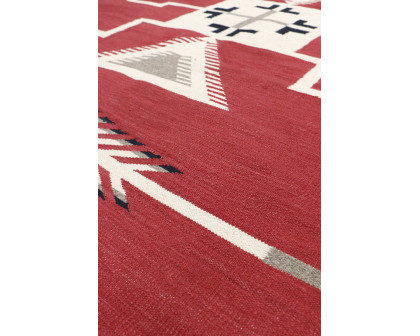 Pasargad - Tuscany Collection Flatweave Wool Area Rug in Red/Black, 108" x 142" (PNT-285 9x12)