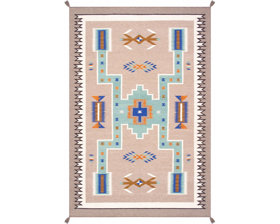 Pasargad - Tuscany Collection Flatweave Wool Area Rug in Mocha, 72" x 108" (PNT-289 6x9)