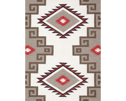 Pasargad - Tuscany Collection Flatweave Wool Area Rug in Mocha/Black, 73" x 108" (PNT-290 6x9)