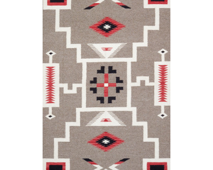 Pasargad - Tuscany Collection Flatweave Wool Area Rug in Mocha/Black, 58" x 84" (PNT-293 5x7)