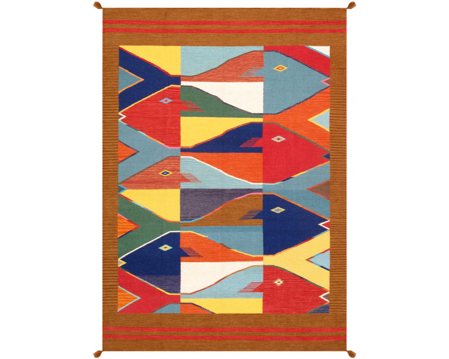 Pasargad - Tuscany Collection Flatweave Wool Area Rug in Multi, 61" x 87" (PNT-294 5x7)