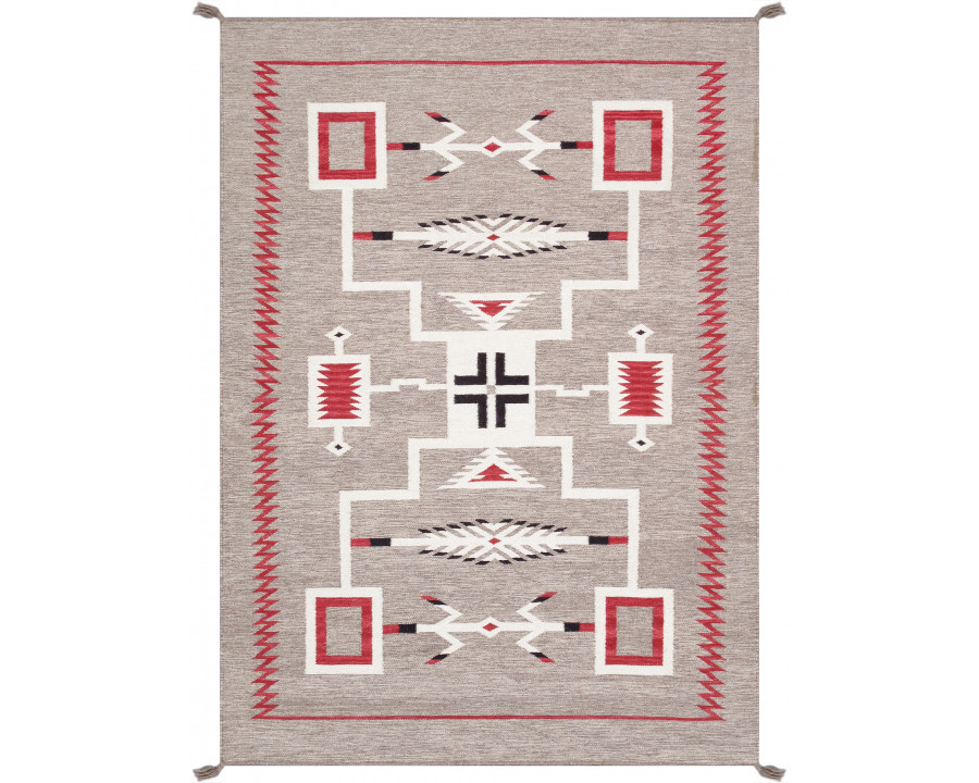 Pasargad - Tuscany Collection Flatweave Wool Area Rug in Mocha, 60" x 84" (PNT-296 5x7)