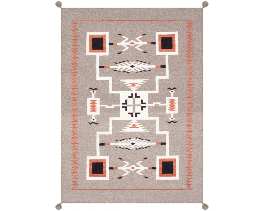 Pasargad - Tuscany Collection Flatweave Wool Area Rug in Mocha, 61" x 84" (PNT-298 5x7)