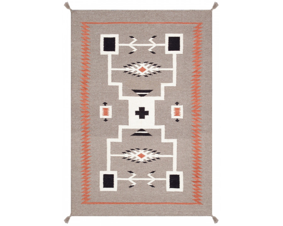 Pasargad - Tuscany Collection Flatweave Wool Area Rug in Mocha, 49" x 71" (PNT-306 x46)