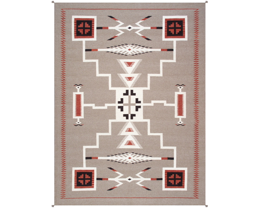 Pasargad - Tuscany Collection Flatweave Wool Area Rug in Mocha, 108" x 145" (PNT-309 9x12)