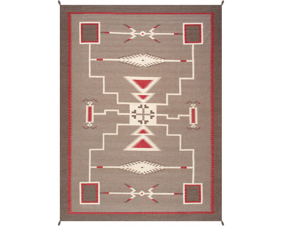 Pasargad - Tuscany Collection Flatweave Wool Area Rug in Mocha, 122" x 161" (PNT-310 10x14)