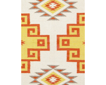 Pasargad - Tuscany Collection Flatweave Wool Area Rug in Yellow/Mocha, 47" x 72" (PNT-317 4x6)