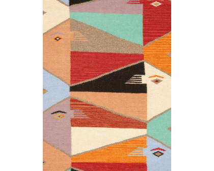 Pasargad Tuscany Collection Flatweave Wool Area Rug - Mocha/Multi, 38" x 60" (PNT-322 3x5)