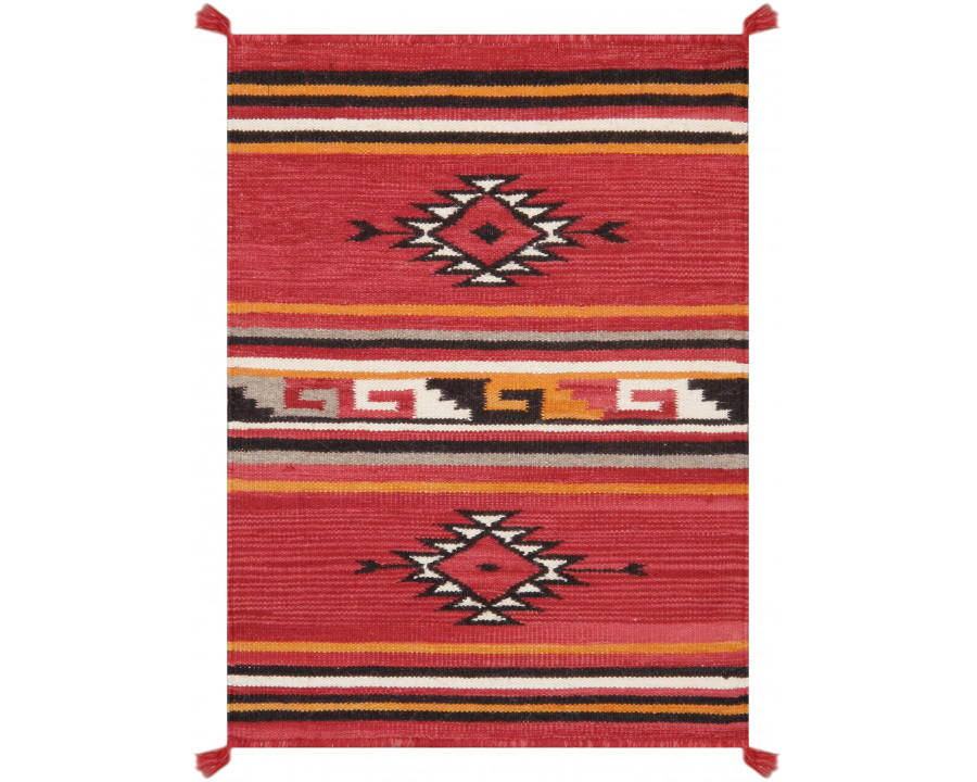 Pasargad - Tuscany Collection Flatweave Wool Area Rug in Red, 26" x 36" (PNT-328 2x3)