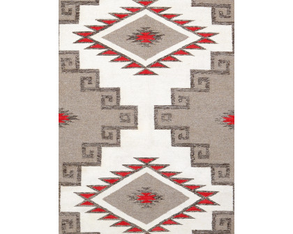 Pasargad - Tuscany Collection Flatweave Wool Area Rug in Ivory/Mocha, 59" x 87" (PNT-332 5x7)